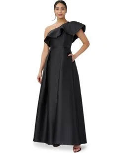 Adrianna Papell One Shoulder A-Line Ball Gown