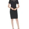 Calvin Klein Short Sleeve Sheath Dress With Illusion Neckline -Aura Attire 611TSVdEL. AC SR736920