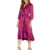 Adrianna Papell Satin Crepe Side Tie Wrap Dress With Cascade And Flounce 1 Adrianna Papell Satin Crepe Side Tie Wrap Dress With Cascade And Flounce -Aura Attire 61AI7LZ8wL. AC SR736920