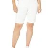 NYDJ Plus Size Briella Shorts Roll Cuff 11" In Optic White