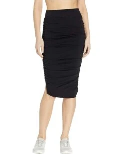 Hard Tail Shirred Poet Skirt In Supima Spandex