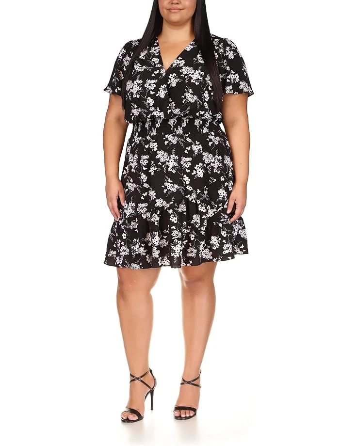 MICHAEL Michael Kors Plus Size Botanical Short Sleeve Wrap Dress 3 MICHAEL Michael Kors Plus Size Botanical Short Sleeve Wrap Dress
