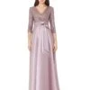 XSCAPE 3/4 Sleeve Sequin Top Stain Ballgown