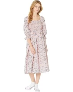 English Factory Floral Smocked Midi Dress