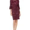 Adrianna Papell Draped Velvet Burnout Sheath With Bell Sleeve -Aura Attire 71bje7CEm1L. AC SR736920