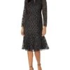 Donna Morgan Women's Foiled Textured Polka Dot Keyhole Fit And Flare Dress -Aura Attire 71iN 6fhFL. AC SR736920
