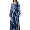 Adrianna Papell Long Sleeve Printed Chiffon Gown -Aura Attire 71ijxeFGw6L. AC SR736920