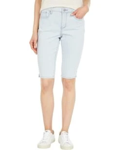 NYDJ Petite Knee Denim Capris W/ Riveted Side Seam Slit In Rena Stripe