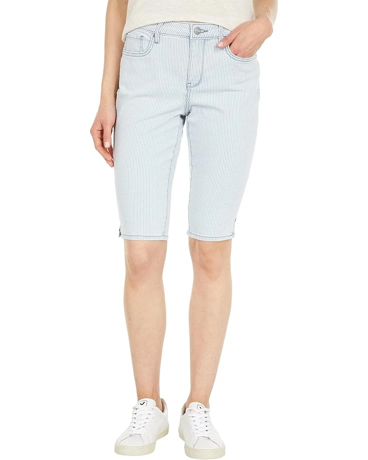 NYDJ Petite Knee Denim Capris W/ Riveted Side Seam Slit In Rena Stripe 3 NYDJ Petite Knee Denim Capris W/ Riveted Side Seam Slit In Rena Stripe
