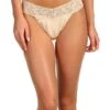 Hanky Panky Organic Cotton Original Rise Thong W/ Lace