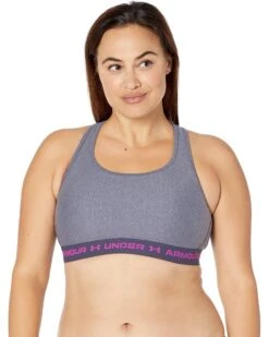 Under Armour Plus Size Cross-Back Mid Heather Sports Bra