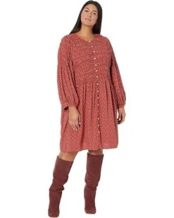 Madewell Plus Challis Button-Front Mini Dress In Tiny Daisy