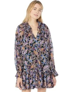 SUNDRY Paisley Boho Mini Dress